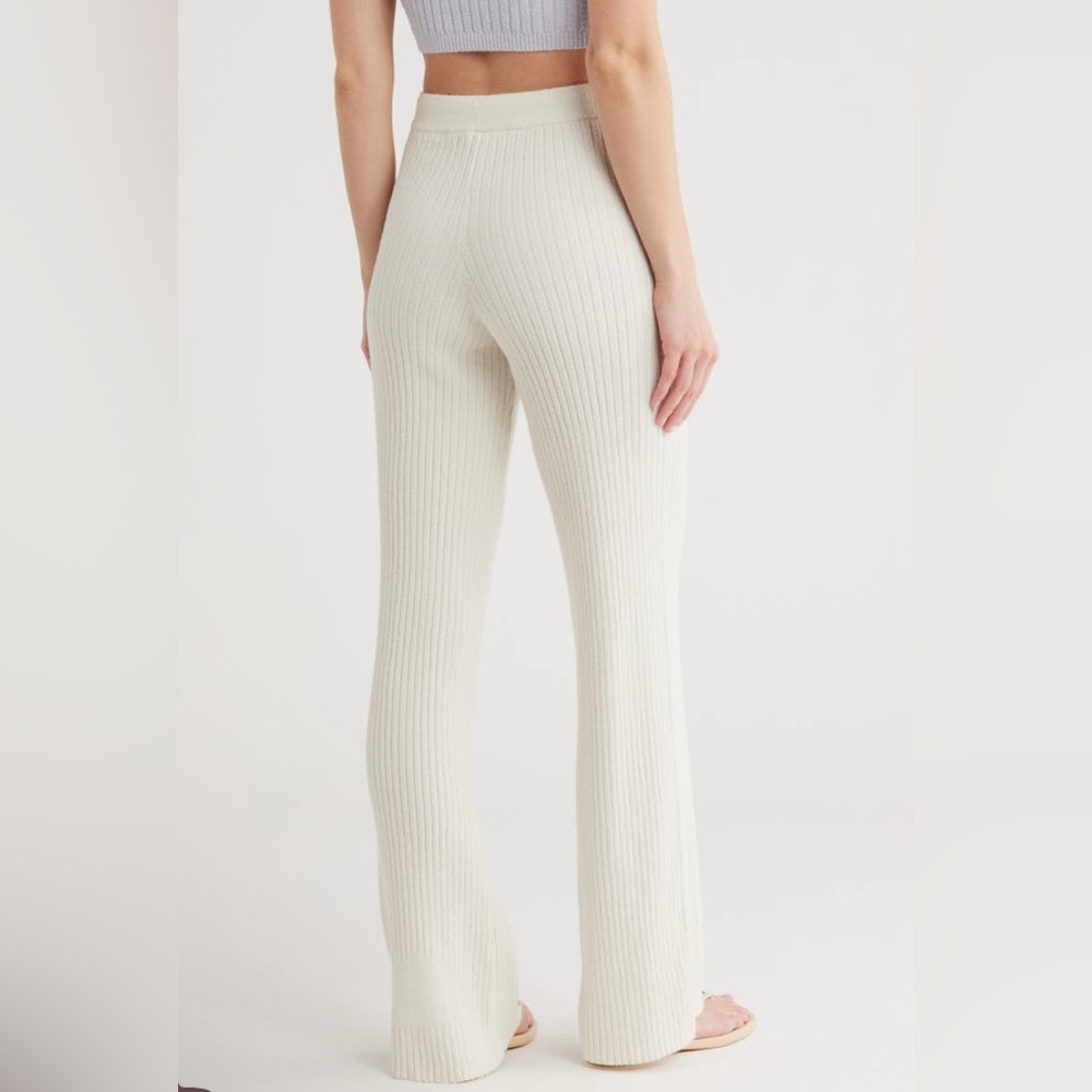 Good American Terry Rib Knit Wide Leg Pants - Picture 2 of 2